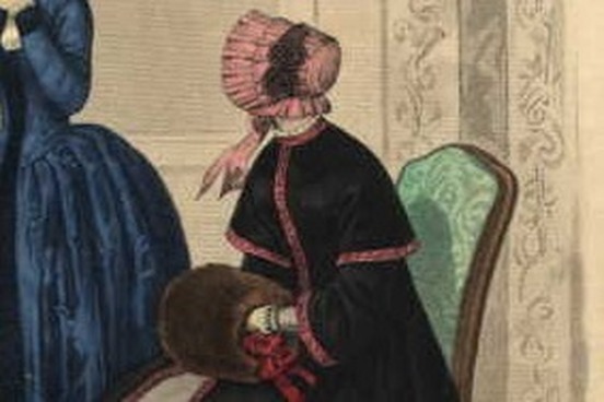 fashion plate 1848 muff and bonnet