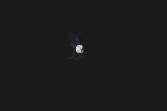 moon on cloudy night