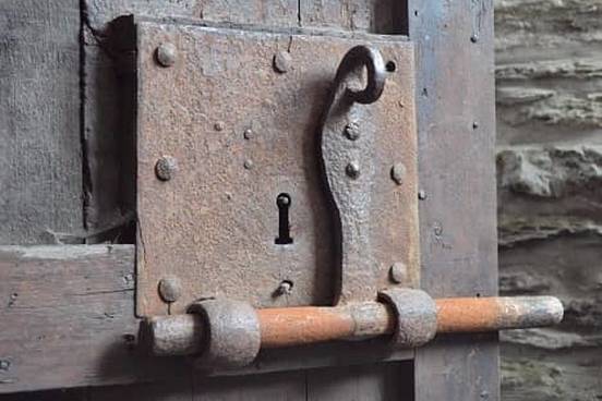 rusty deadbolt lock