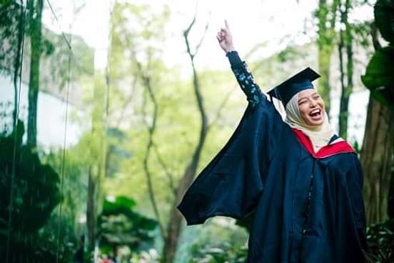 woman celebrating graduation