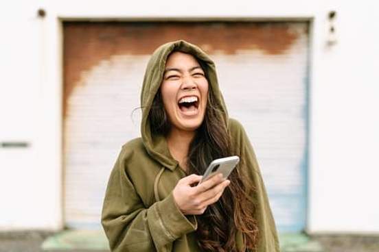 woman laughing