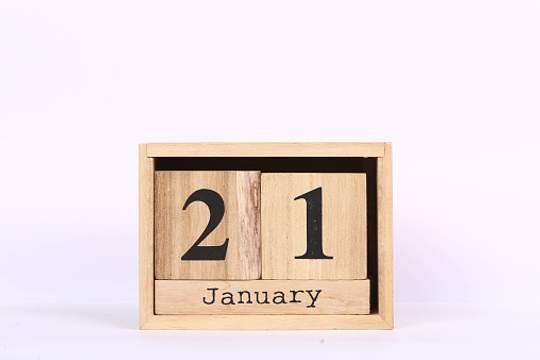 21 january on wood blocks