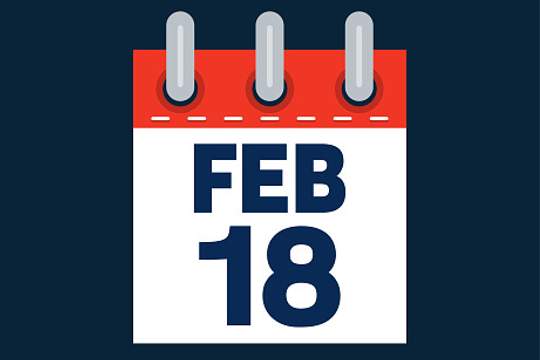 calendar icon saying feb 18