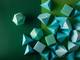 a pile of three dimensional shapes in green