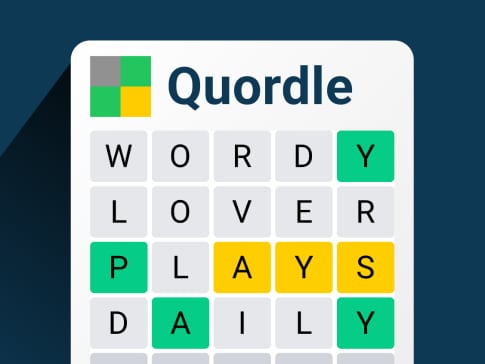 Play Quordle: Guess all four words in a limited number of tries.  Each of your guesses must be a real 5-letter word.