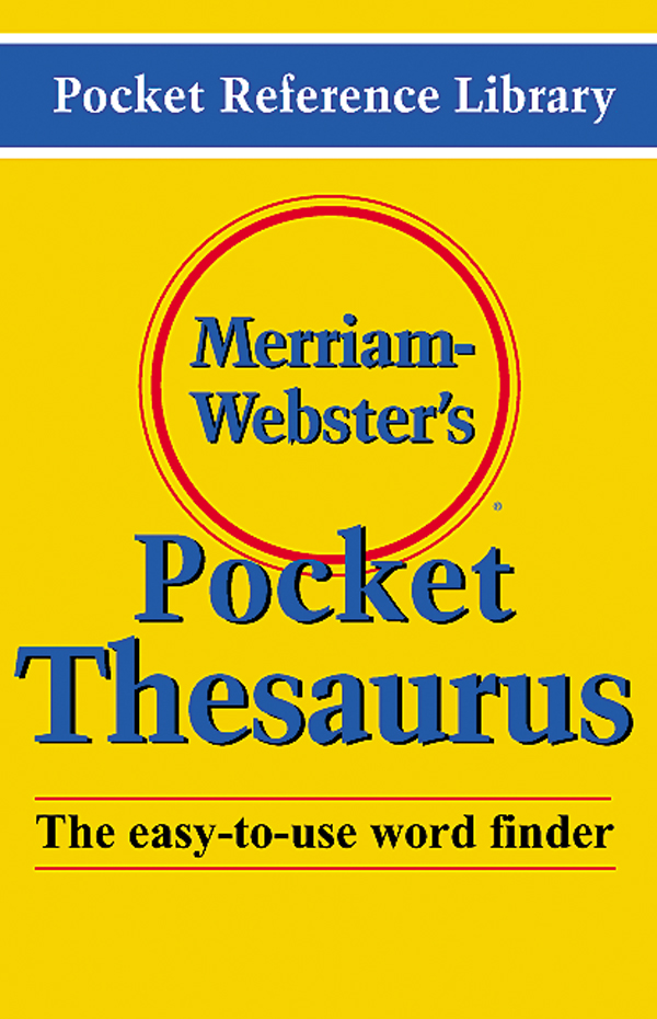 Buy Merriam Webster s Pocket Thesaurus