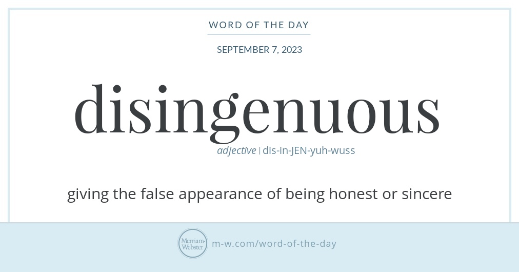 Word for the day 🌸Disingenuous🌸 Follow @vocabularyaptitude Save