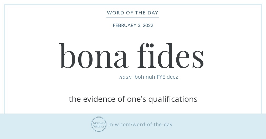 Word of the Day: bona fide - The New York Times