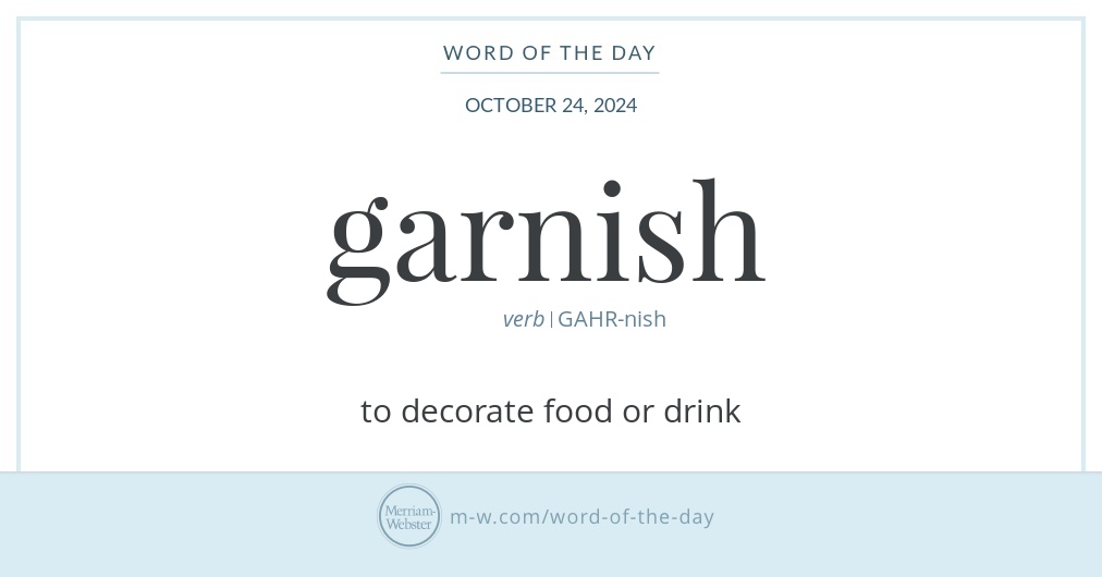 Word of the Day Garnish Merriamster