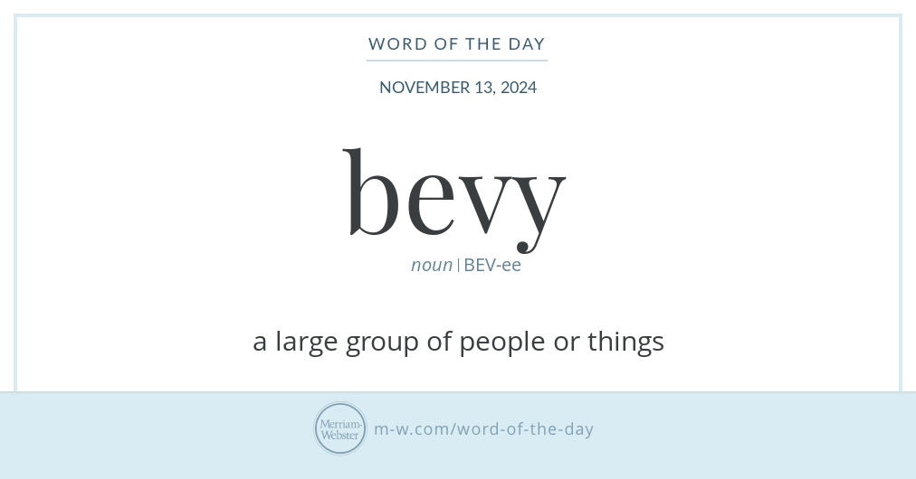 Word of the Day: Bevy | Merriam-Webster