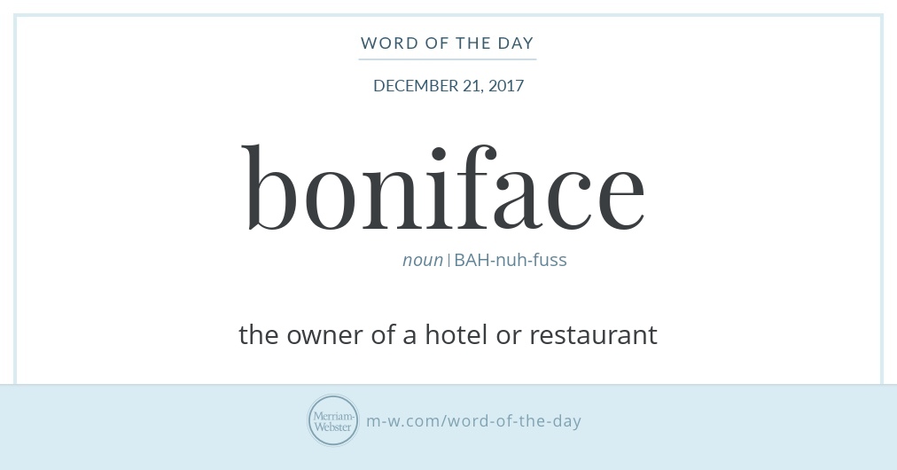 Word of the Day Boniface Merriamster