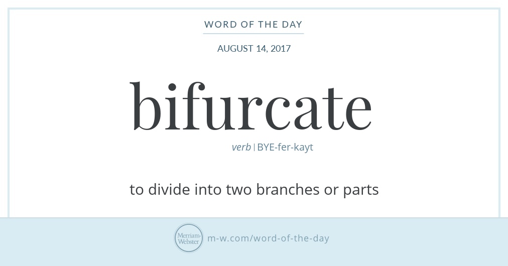 Word of the Day Bifurcate Merriamster