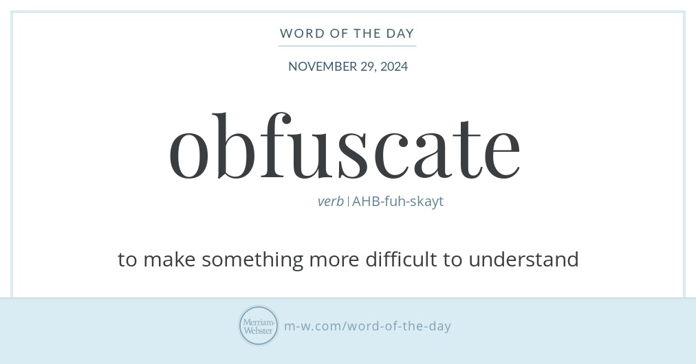 Word of the Day: Obfuscate | Merriam-Webster