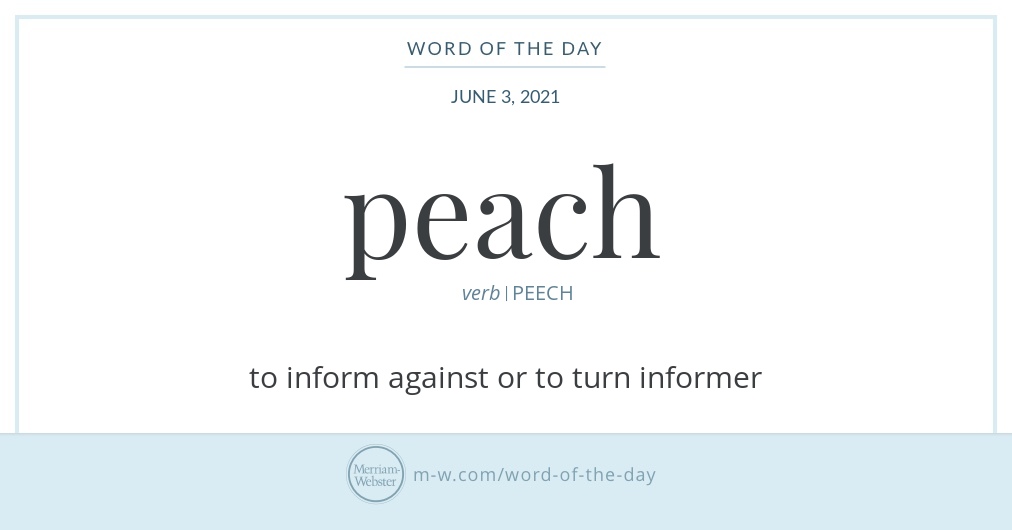 Word of the Day Peach Merriam Webster