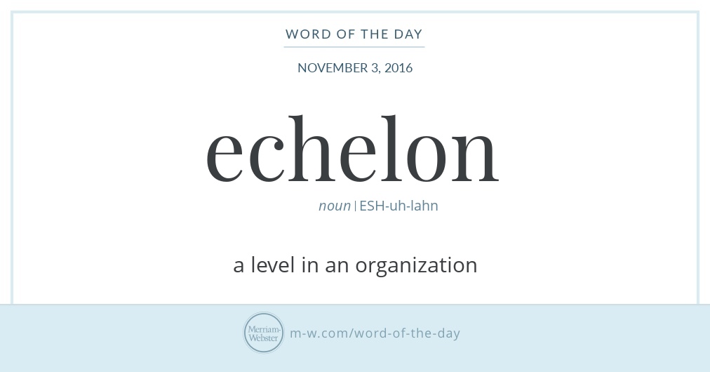 Word Of The Day: Echelon | Merriam-Webster