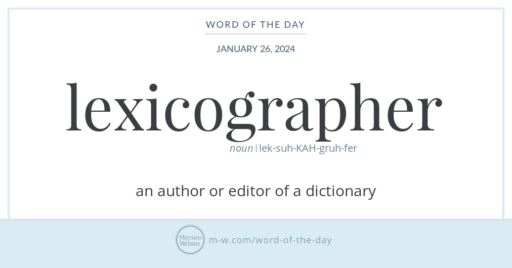 Lexicographer. Lexicographer Pearsal j..