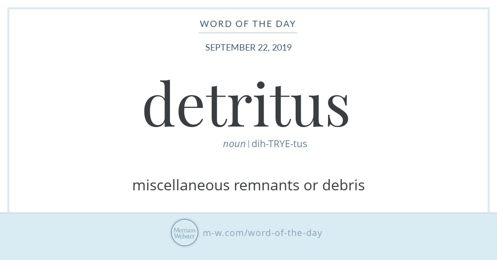 Word of the Day: Detritus | Merriam-Webster