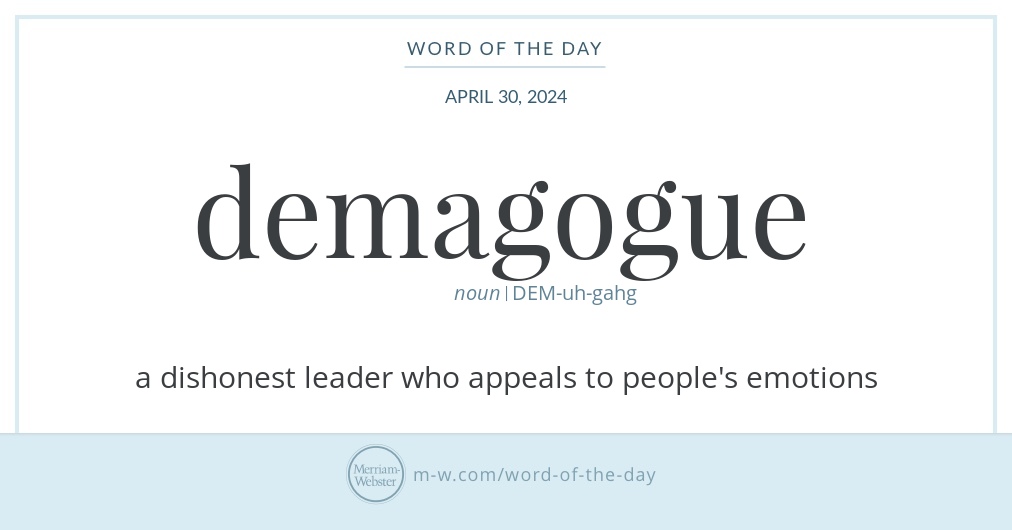 Word of the Day: Demagogue | Merriam-Webster