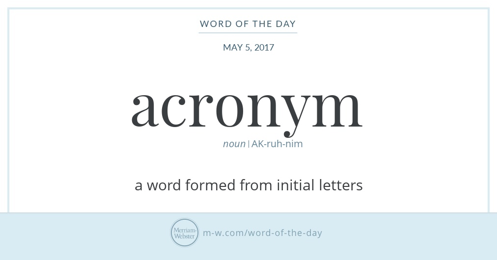 Word Of The Day Acronym Merriam Webster
