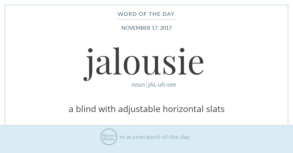 Word of the day. Jealous Definition.