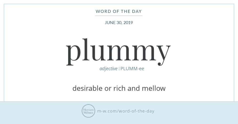 Word of the Day Plummy Merriamster