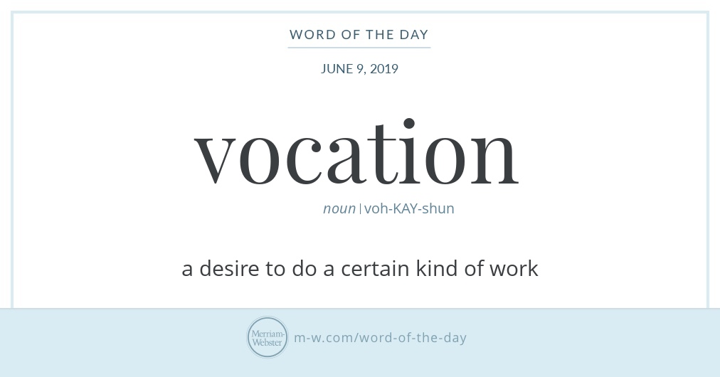 Word of the Day Vocation