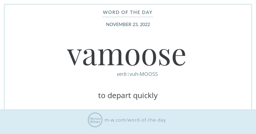 Word of the Day - vamoose